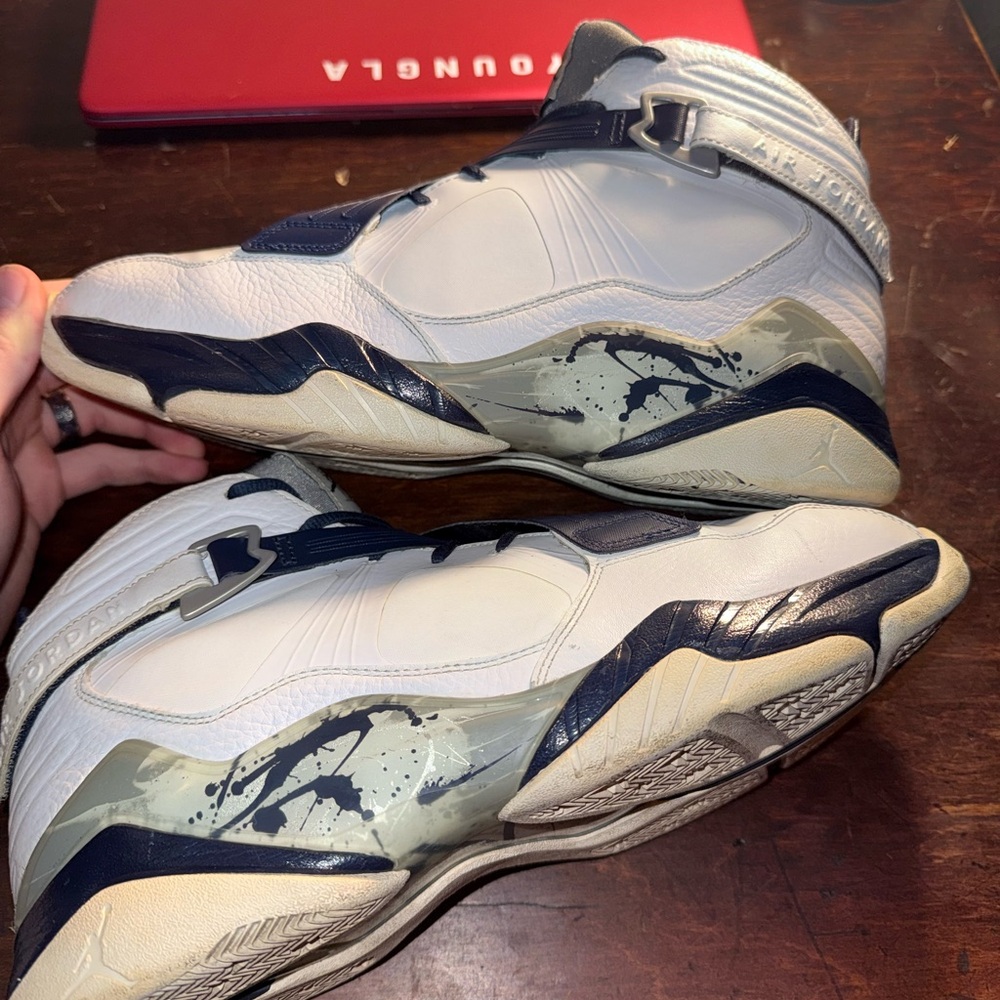 Jordan 8 Georgetown White and Navy